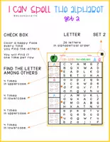Vista previa - Hojas de trabajo - I CAN SPELL WORKSHEETS The Alphabet SET 2 FIND COLOR FS - página 1