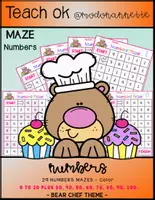 Vista previa - Hojas de trabajo - I CAN PLAY SERIES MAZES Numbers CHEF BEAR THEME COLOR FS - Portada