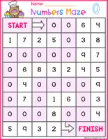 Vista previa - Hojas de trabajo - I CAN PLAY SERIES MAZES Numbers CHEF BEAR THEME COLOR FS - página 1