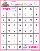 Vista previa - Hojas de trabajo - I CAN PLAY SERIES MAZES Numbers CHEF BEAR THEME COLOR FS - página 2