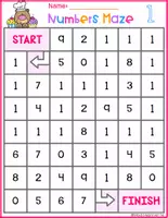 Vista previa - Hojas de trabajo - I CAN PLAY SERIES MAZES Numbers CHEF BEAR THEME COLOR FS - página 3