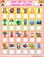 Vista previa - Hojas de trabajo - Alphabet Missing Letters FS - página 1