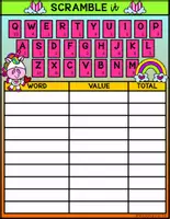 Vista previa - Unidades / Secuencias / Situaciones de Aprendizaje - I CAN PLAY SERIES SCRAMBLE TIME Valentine s Unicorn FS - página 1
