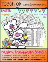 Vista previa - Unidades / Secuencias / Situaciones de Aprendizaje - HOLIDAYS FUN Easter Language WORKSHEETS LEVEL 1 FS - Portada
