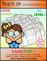 Vista previa - Unidades / Secuencias / Situaciones de Aprendizaje - How I Teach my Kids Series NOUNS WORSHEETS LEVEL 1 FS - Portada