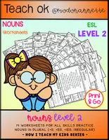 Vista previa - Unidades / Secuencias / Situaciones de Aprendizaje - How I Teach my Kids Series NOUNS WORSHEETS LEVEL 2 FS - Portada