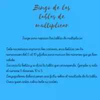 Vista previa - Unidades / Secuencias / Situaciones de Aprendizaje - BINGO TABLAS DE MULTIPLICAR - página 2