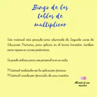 Vista previa - Unidades / Secuencias / Situaciones de Aprendizaje - BINGO TABLAS DE MULTIPLICAR - Portada