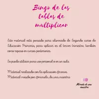 Vista previa - Unidades / Secuencias / Situaciones de Aprendizaje - Bingo Multiplicaciones - Tabla del 1 - Portada