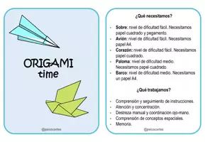 Vista previa - Manualidades / Dibujos para colorear - Funciones Ejecutivas: Origami (instrucciones) - Portada