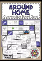 Vista previa - Hojas de trabajo - Around home - Conversation Board Game - Portada