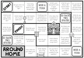 Vista previa - Hojas de trabajo - Around home - Conversation Board Game - página 2