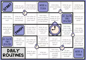 Vista previa - Hojas de trabajo - Daily Routines - Conversation Board Game - página 1