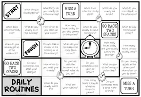 Vista previa - Hojas de trabajo - Daily Routines - Conversation Board Game - página 2