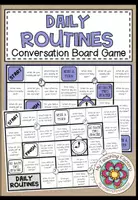 Vista previa - Hojas de trabajo - Daily Routines - Conversation Board Game - Portada