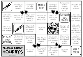 Vista previa - Hojas de trabajo - Talking about holidays - Conversation Board game - página 2