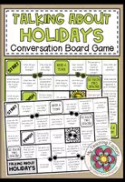 Vista previa - Hojas de trabajo - Talking about holidays - Conversation Board game - Portada