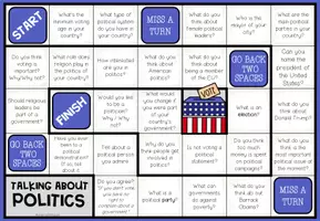 Vista previa - Hojas de trabajo - Politics - Conversation Board Game - página 1