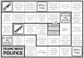 Vista previa - Hojas de trabajo - Politics - Conversation Board Game - página 2