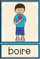 Vista previa - Tarjetas / Manipulativos - LES VERBES - Tarjetas de imágenes y palabras - página 1