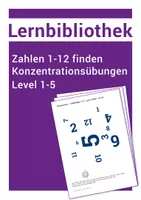 Vorschau - Arbeitsblätter - 15 Arbeitsblätter - Konzentration schulen - Zahlen 1-12 - Deckblatt