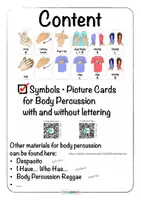 Vista previa - Tarjetas / Manipulativos - Percusión corporal Body percussion • Symbols • Picture cards • Clipart - página 1
