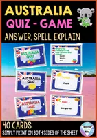 Vista previa - Juegos / Gamificación - Australia Quiz - Game - Answer, Spell, Explain - Portada