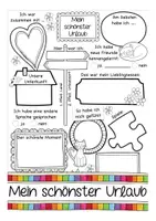 Vista previa - Hojas de trabajo - URLAUB / Ferienbericht Deutsch / Alemán Sketchnotes - Portada