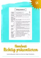 Vorschau - Präsentationen/Tafelbilder - Handout "Richtig präsentieren" - Deckblatt