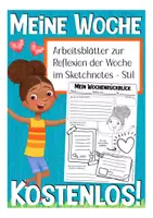 Vista previa - Hojas de trabajo - Deutsch / Alemán Arbeitsblätter Meine Woche REFLEXION GRATIS - Portada