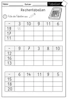 Vorschau - Arbeitsblätter - Rechentabellen / Rechenquadrate - Zahlenraum 20 mit ZÜ - Seite 3