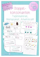 Vorschau - Arbeitsblätter - Doppelte Konsonanten - Tafelmaterial, Merkplakat, Arbeitsblatt - Deckblatt