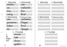 Vorschau - Arbeitsblätter - Wochenpläne für tägliche Abschreibübungen (i, ie, ih/sp, st, sch/ au, eu, ei) - Seite 3