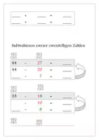 Vorschau - Arbeitsblätter - Addition und Subtraktion zweistelliger Zahlen - Seite 1