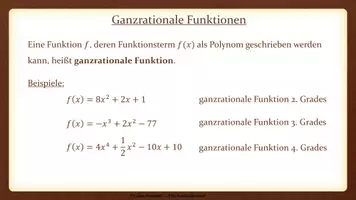 Vorschau - Präsentationen/Tafelbilder - Tafelbilder - Ganzrationale Funktionen - Seite 1