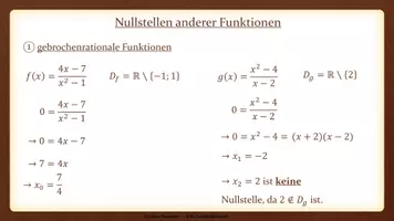 Vorschau - Präsentationen/Tafelbilder - Tafelbilder - Nullstellen anderer Funktionen - Seite 1