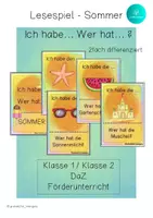 Vorschau - Spiele - Lesespiel SOMMER - Ich habe... Wer hat...? - 2fach differenziert - Deckblatt