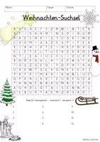 Vista previa - Juegos / Gamificación - Weihnachten Suchsel Buchstabengitter (4 Varianten) Religión Alemán / Deutsch - página 1