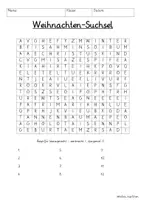 Vista previa - Juegos / Gamificación - Weihnachten Suchsel Buchstabengitter (4 Varianten) Religión Alemán / Deutsch - página 3