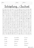 Vista previa - Juegos / Gamificación - Schöpfung Suchsel Buchstabengitter Religion Schöpfungsgeschichte Religión Alemán / Deutsch - página 2