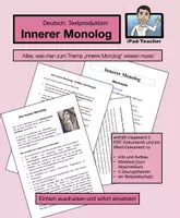 Vorschau - Stundenentwürfe - DEUTSCH: Übungspaket zum Inneren Monolog (PDF) - Deckblatt