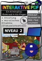 Vorschau - Stundenentwürfe - interaktive PDF: Lesespur: Bankraub in Alt Pingen (Niveau 2) - Deckblatt