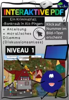 Vorschau - Stundenentwürfe - 3 interaktive PDFs: Lesespur: Bankraub in Alt Pingen (Niveau 1 bis 3) - Seite 1
