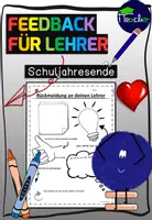 Vorschau - Arbeitsblätter - Feedback/Rückmeldung für Lehrer am Schuljahresende - Deckblatt