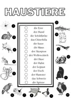 Vorschau - Arbeitsblätter - Arbeitsblatt Haustiere – Wörter zuordnen & schreiben | DaZ A1 | Grundschule - Deckblatt