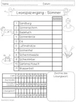 Vorschau - Arbeitsblätter - Lesespaziergang SOMMER - 4 Differenzierungen - Seite 1