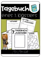 Vorschau - Arbeitsblätter - Tagebuch eines 7. Klässlers - Erinnerungen zum Schuljahresende - Deckblatt