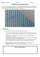 Vorschau - Arbeitsblätter - Reflexion von Wasserwellen in der Wellenwanne (+Lösung) - Seite 1