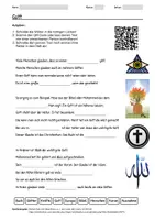 Vorschau - Arbeitsblätter - Arbeitsblatt zum Thema "Gott" + Onlineübung & MP3 + - Deckblatt
