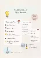 Vorschau - Arbeitsblätter - Glückspilz des Tages / Kind des Tages / Moderationskarte Morgenkreis - Deckblatt